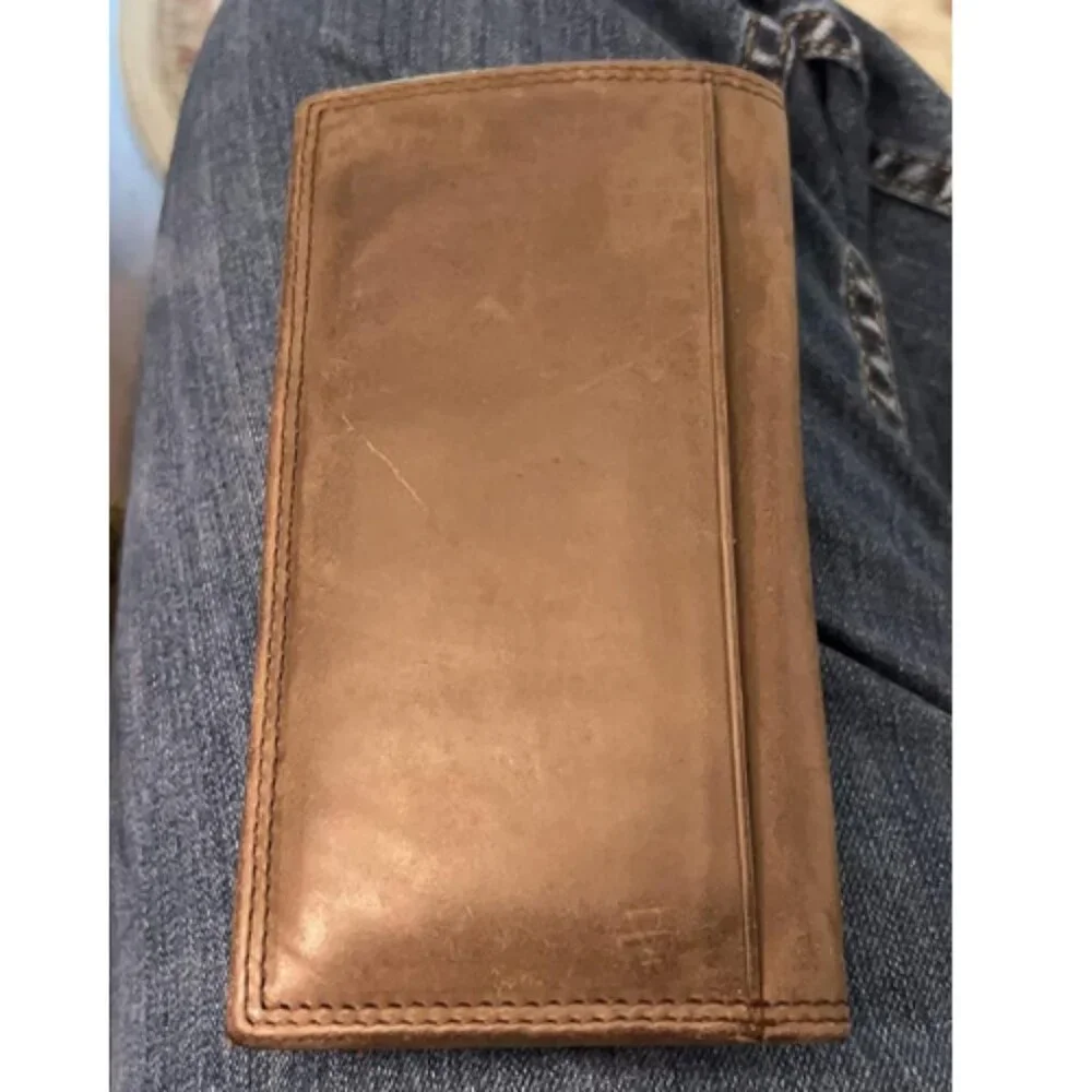 Timberland PRO Men's Leather Long Bifold Rodeo Wallet with RFID